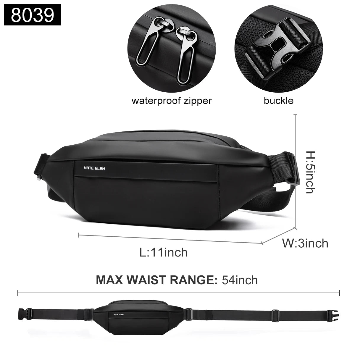 Fashionable Solid Waterproof  Men's Crossbody Shoulder Bag Daily Travel Sports Fanny Pack Bumbag Trend Phone Waist Bag